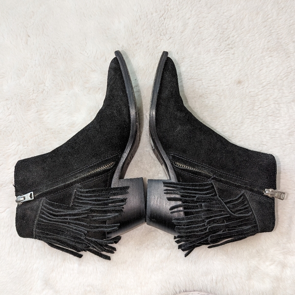 All Saints Salerno Suede Fringe Ankle Boots 37/6 - Picture 4 of 12